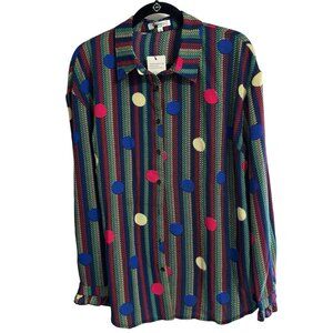 Measer Women Top XL Long Sleeve Button Down‎ Shirt new